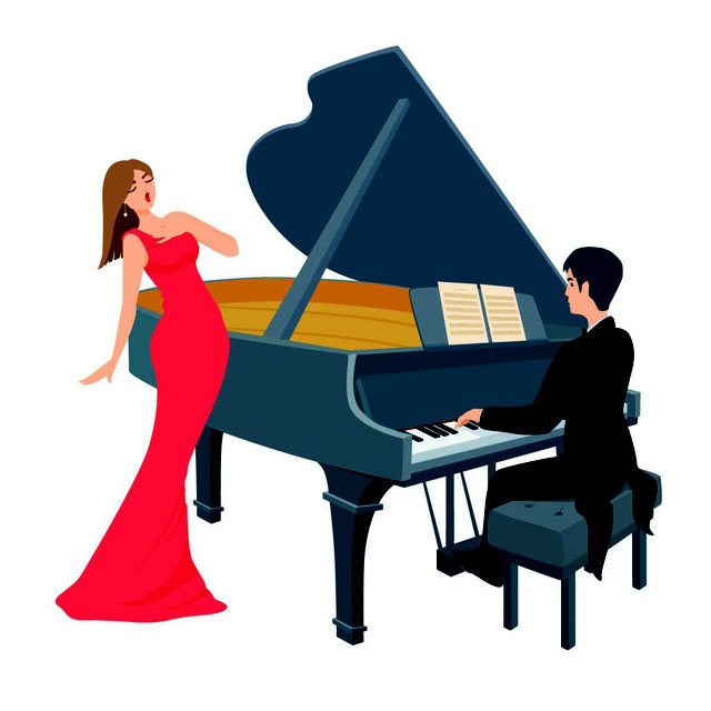 La chanteuse et son pianiste Accompagnateur en toutes circonstances